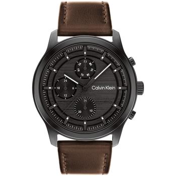 Calvin Klein | Men's Brown Leather Strap Watch 44mm商品图片,7折
