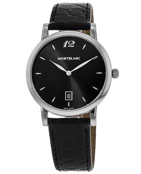product Montblanc Star Classique Date Black Dial Leather Strap Men's Watch 108769 image
