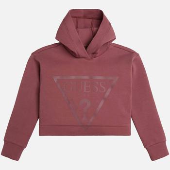 推荐Guess Girls' Hooded Logo-Printed Long Sleeve Jersey Sweatshirt商品