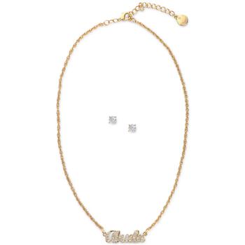 商品Gold-Tone Crystal Abuela Pendant Necklace & Stud Earrings Set, Created for Macy's图片