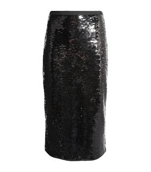 推荐Sequin-Embellished Midi Skirt商品