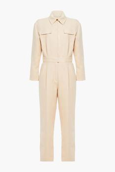 Sandro | Uno pleated cotton and linen-blend twill jumpsuit商品图片,2折