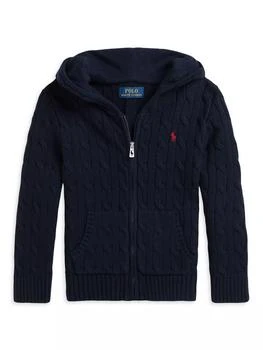 Ralph Lauren | Little Boy's & Boy's Cable-Knit Zip-Up Hoodie,商家Saks Fifth Avenue,价格¥599