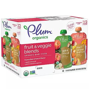 商品Plum Organics 第 2 阶段有机婴儿食品有机水果蔬菜泥 12件装,商家Sam's Club,价格¥137图片