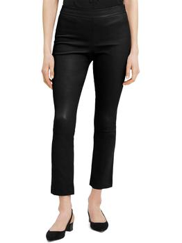 Womens Leather Slim Flared Pants