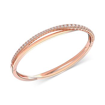 商品Rose Gold-Tone Crystal Intertwining Double-Row Bangle Bracelet,商家Macy's,价格¥1061图片