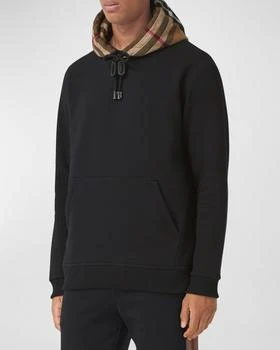 Burberry | Men's Check-Hood Pullover Sweatshirt 独家减免邮费