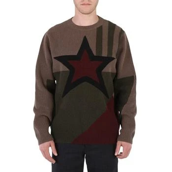 Burberry | Men's Khaki Star Intarsia Wool Sweater 2折
