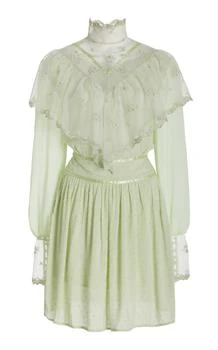 推荐House of Aama - Southern Girl Victorian Cotton Mini Dress - Green - US 4 - Moda Operandi商品