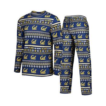 商品Concepts Sport | Men's Navy Cal Bears Swivel Long Sleeve T-shirt and Pants Sleep Set,商家Macy's,价格¥465图片