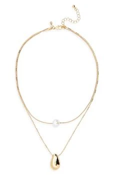 Nordstrom | Layered Faux Pearl Chain Necklace,商家Nordstrom Rack,价格¥84