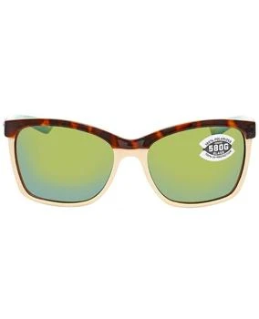 推荐Costa Del Mar Anaa Tortoise Square Plastic Green Unisex Sunglasses ANA 105 OGMGLP商品