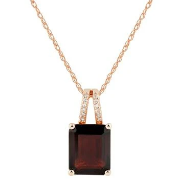 Macy's | Garnet (3-3/4 ct. t.w.) & Diamond Accent 18" Pendant Necklace in 14k Rose Gold,商家Macy's,价格¥4134