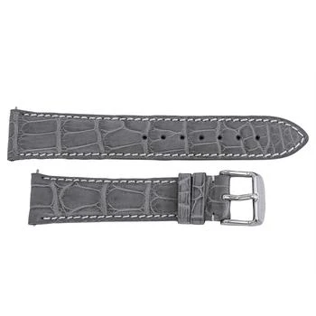 Hadley Roma | 21 MM Matte Light Grey Alligator Leather Strap,商家Jomashop,价格¥366