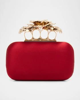 McQueen | Crystal Carnation Satin Clutch Bag,商家Neiman Marcus,价格¥36640