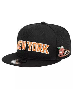 New Era | Men's Black New York Knicks Post-Up Pin Mesh 9FIFTY Snapback Hat,商家Macy's,价格¥294