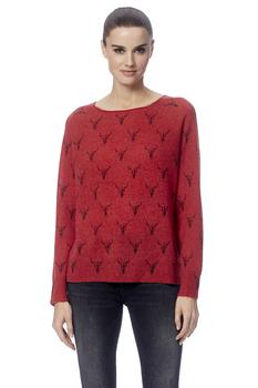 360 Cashmere是什么牌子, 360 Cashmere | 360 Cashmere Dawson Sweater - Brick / Charcoal Print商品图片 