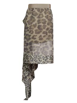 推荐Leopard Print Asymmetrical Skirt商品