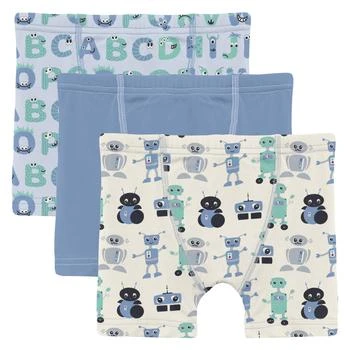 KicKee Pants | Print Boxer Brief Set of 3 (Big Kid),商家Zappos,价格¥269