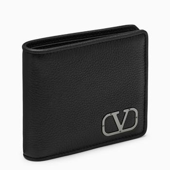 商品Valentino | Black grained leather Vlogo bifold wallet,商家The Double F,价格¥4528图片