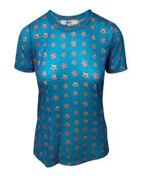 推荐Prabal Gurung Floral Print Top in Turquoise Polyester商品