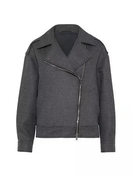 Brunello Cucinelli | Virgin Wool Biker Jacket with Shiny Details,商家Saks Fifth Avenue,价格¥33718
