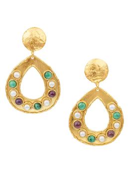 商品Sylvia Toledano | Thalita 22K-Gold-Plated & Multi-Gemstone Drop Earrings,商家Saks Fifth Avenue,价格¥1662图片