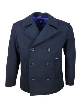 商品Armani | Armani Collezioni Mens Picot Pea Jacket In Soft Wool Blend And Padded With Internal Quilting, Closure With Matching Buttons And Side Pockets.,商家Italist,价格¥3519图片