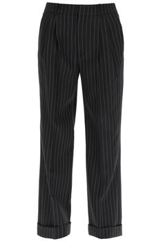 推荐LOOSE PINSTRIPE WOOL TROUSERS商品