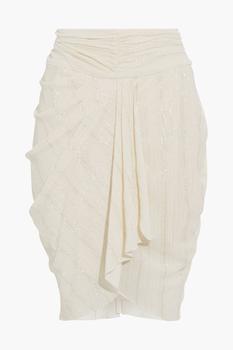 商品IRO | Nistal draped ruched metallic crepon mini skirt,商家THE OUTNET US,价格¥637图片