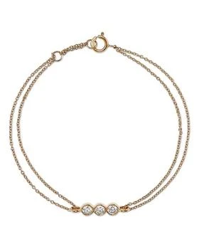 Moon & Meadow | 14K Yellow Gold Lab Grown Diamond Trio Bezel Chain Bracelet,商家Bloomingdale's,价格¥4861