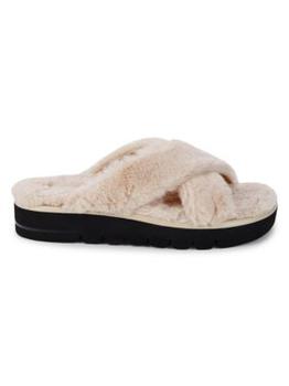 商品Stuart Weitzman | Roza Faux Fur Wedge Slides,商家Saks OFF 5TH,价格¥351图片