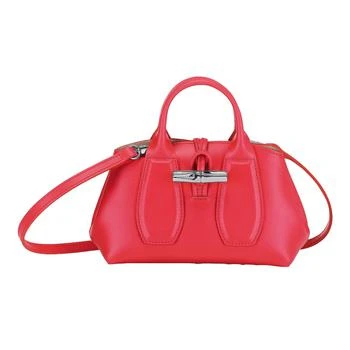 Longchamp | Leather Roseau Leather Tote Crossbody Bag In Red 6折
