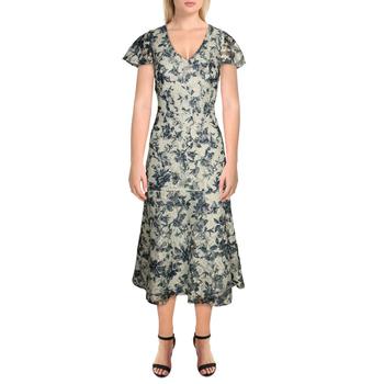 女装拉夫劳伦连衣裙, Ralph Lauren | Lauren Ralph Lauren Womens Lace Floral Midi Dress商品图片 3.4折