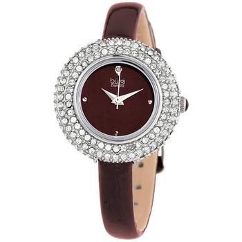 推荐Burgi Quartz Diamond Red Dial Ladies Watch BUR195BUR商品