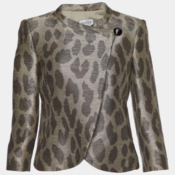 Armani | Armani Collezioni Beige Animal Printed Textured cotton Blazer S商品图片,
