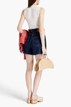 Ganni | Ruffled-trimmed denim shorts商品图片,4.4折