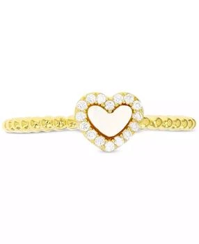 Macy's | Mother of Pearl & Cubic Zirconia Heart Ring in 14k Gold-Plated Sterling Silver,商家Macy's,价格¥122