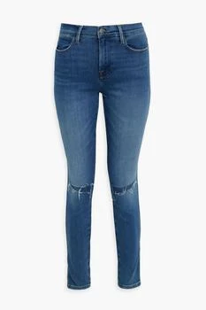 FRAME | Le High Skinny distressed high-rise skinny jeans,商家THE OUTNET US,价格¥270