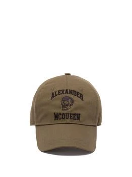 推荐Alexander McQueen `Varsity Skull` Logo Hat商品