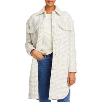 推荐[BLANKNYC] Womens Tweed Midi Shirt Jacket商品