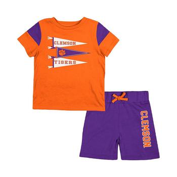 herman miller, Colosseum | Newborn and Infant Boys and Girls Orange, Purple Clemson Tigers Baby Herman T-shirt and Shorts Set商品图片 