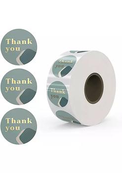 久光贴, Rileys and Co | Thank You Stickers Roll | 500-Count, Gold Foil - Envelope Seals for Small Business, Bubble Mailers, Baby Shower, Wedding, Gift Cards, Graduation (Sage Green)商品图片 
