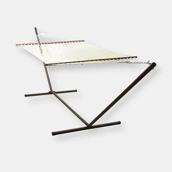 Sunnydaze Decor | Sunnydaze 2-Person Polyester/Cotton Rope hammock with Steel Stand Natural,商家Verishop,价格¥1729