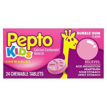 商品Kids Antacid Chewable Tablets for Upset Stomach Relief Bubble Gum图片