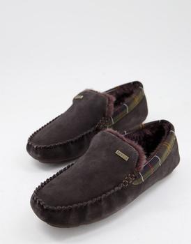 商品Barbour | Barbour monty suede slippers in brown,商家ASOS,价格¥581图片