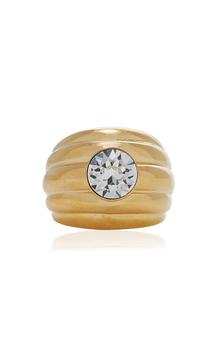 商品Amina Muaddi | Amina Muaddi - Jahleel Gold-Tone Crystal Ring - Gold - EU 54 - Moda Operandi - Gifts For Her,商家Moda Operandi,价格¥4223图片