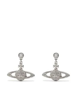 Vivienne Westwood | 'Mini Bas Relief Drop' Silver-Colored Drop Earrings With Orb Pendant In Brass Woman,商家Baltini,价格¥959