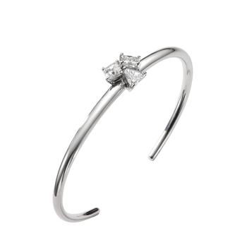 商品AME | Âme Trio 18K White Gold, Lab-Grown Diamond 1.90ct. tw. Triple Stone Cuff Bracelet,商家Premium Outlets,价格¥25601图片