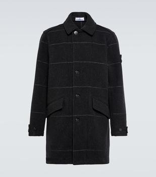 推荐Striped wool-blend coat商品